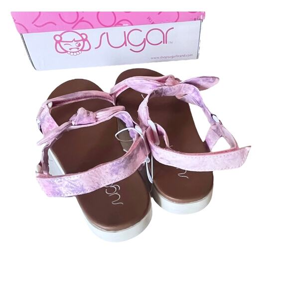 NEW Sugar MILLIE SANDALS Girls 4, Women's 5.5 Pink Lilac Purple Tie Dye SHOES - Picture 4 of 9